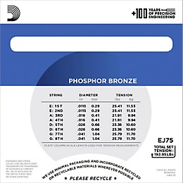 D'Addario EJ75 Phosphor Bronze Medium/Heavy Mandolin Strings (11.5-41)