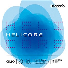 D'Addario Helicore Series Cello A String 1/2 Size D'Addario Helicore Series Cello A String 1/4 Size