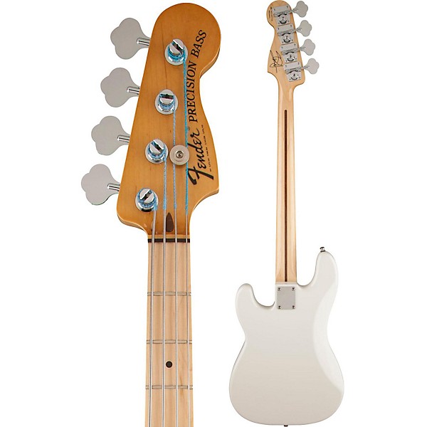 Fender Steve Harris Signature Precision Bass Electric Bass Guitar Olympic White with Pinstripe