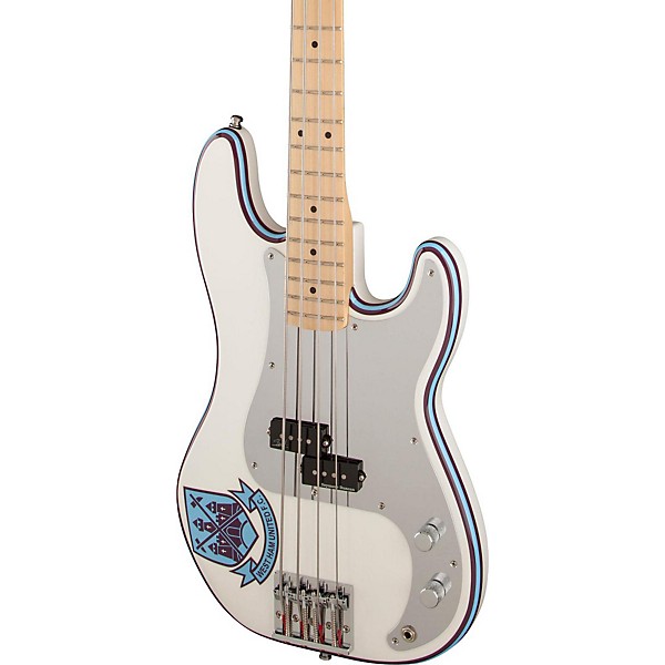 Fender Steve Harris Signature Precision Bass Electric Bass Guitar Olympic White with Pinstripe