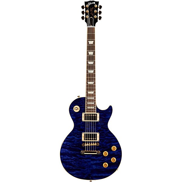 Gibson Custom 2014 Les Paul Axcess Standard Quilt Top Electric Guitar Transparent Blue