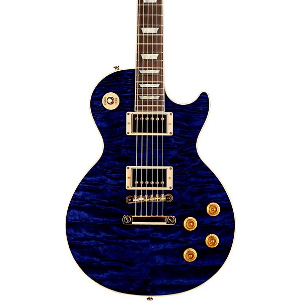 Gibson Custom 2014 Les Paul Axcess Standard Quilt Top Electric Guitar Transparent Blue