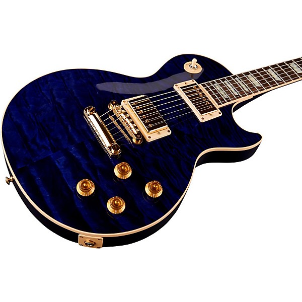 Gibson Custom 2014 Les Paul Axcess Standard Quilt Top Electric Guitar Transparent Blue