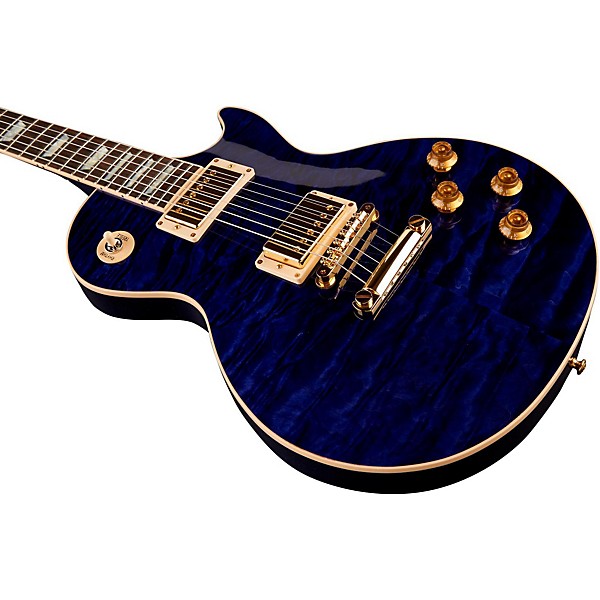 Gibson Custom 2014 Les Paul Axcess Standard Quilt Top Electric Guitar Transparent Blue