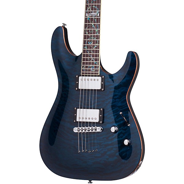 Open Box Schecter Guitar Research C-1 Classic Electric Guitar Level 2 See-Thru Blue 190839086693