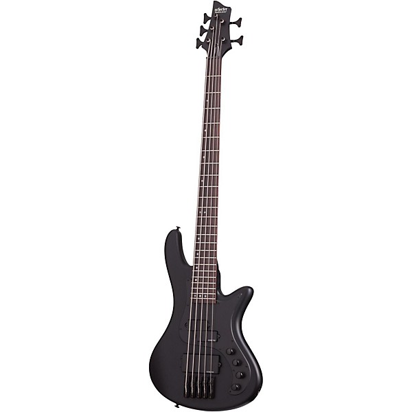Open Box Schecter Guitar Research Stiletto Stealth-5 5-String Electric Bass Guitar Level 1 Satin Black