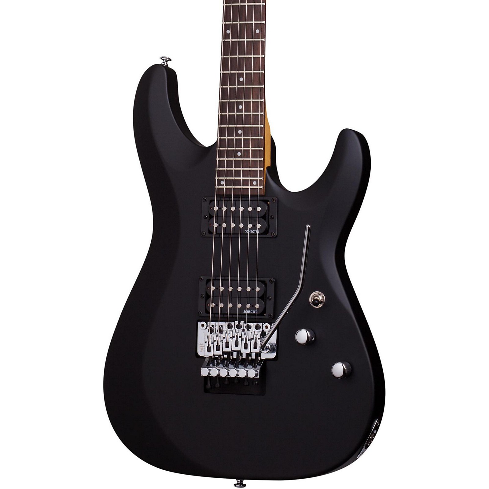 Schecter Guitar Research C-6 Deluxe With Floyd Rose Trem Electric Guitar  Satin Black