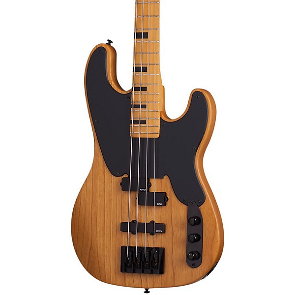 Open Box Schecter Guitar Research Model-T Session Electric Bass Guitar Level 2 Satin Aged Natural 197881131234