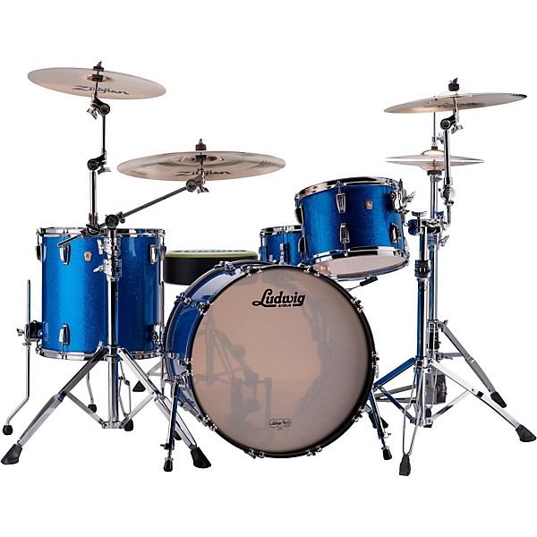Ludwig Classic Maple 3-Piece Shell Pack (2016) Blue Sparkle