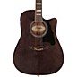 D'Angelico Brooklyn Dreadnought Cutaway Acoustic-Electric Guitar Gray-Black thumbnail