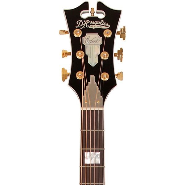 D'Angelico Brooklyn Dreadnought Cutaway Acoustic-Electric Guitar Gray-Black