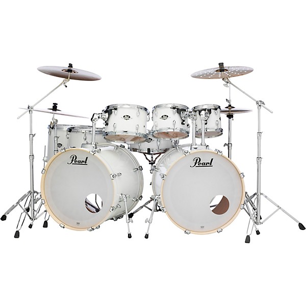 Pearl Export Double Bass 8-Piece Drum Set Pure White