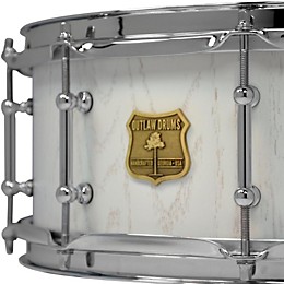 OUTLAW DRUMS Red Oak Stave Snare Drum with Chrome Hardware 14 x 5.5 in. White Wash