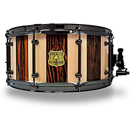 OUTLAW DRUMS Suite Stripe Douglas Fir and Maple Stave Snare Drum with Black Chrome Hardware 14 x 6.5 in. Black/Natural