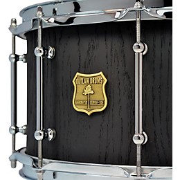 OUTLAW DRUMS Red Oak Stave Snare Drum with Chrome Hardware 14 x 7 in. Black Satin
