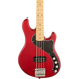 Open Box Squier Deluxe Dimension Bass IV Maple Fingerboard Electric Bass Guitar Level 2 Transparent Crimson Red 190839094070