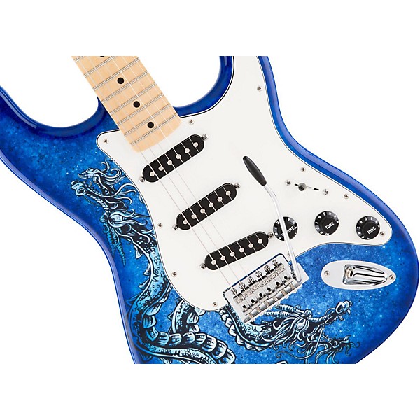 Fender Special Edition David Lozeau Art Maple Fingerboard Stratocaster Electric Guitar Dragon