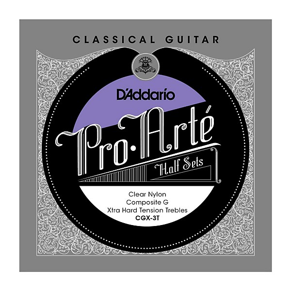 D'Addario CGX-3T Pro-Arte Extra Hard Tension G Classical Guitar Strings Half Set