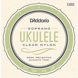 D'Addario EJ65S Pro-Arte Custom Extruded Soprano Nylon Ukulele Strings