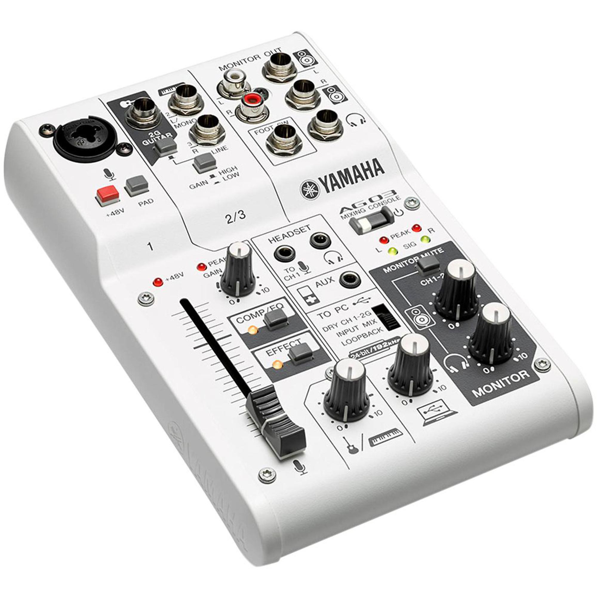 Yamaha AG03 3-Channel Mixer/USB Interface For IOS/MAC/PC | Guitar