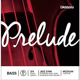 D'Addario Prelude Series Double Bass D String 3/4 Size