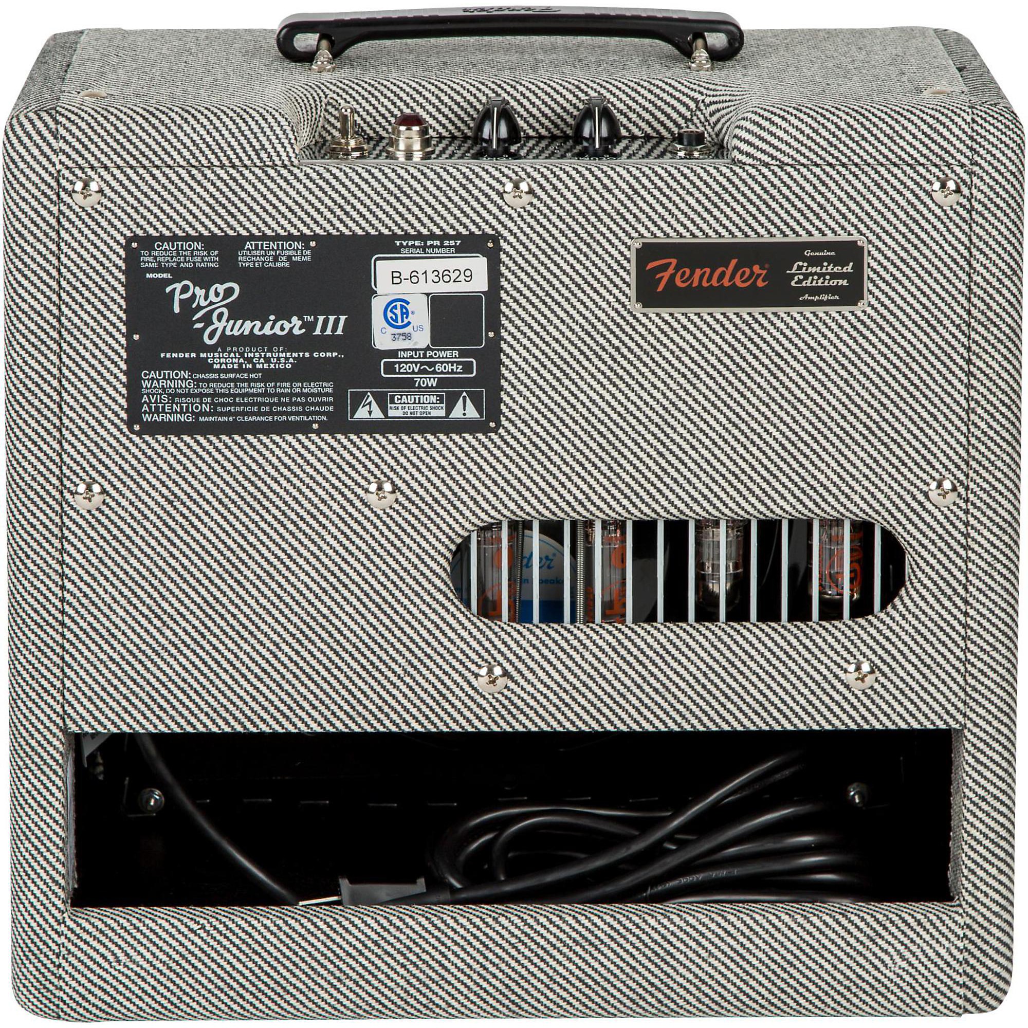 Fender Pro Junior III 15W 1x10 Tube Guitar Combo Amp Gray Tweed