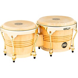 MEINL Rubber Wood Bongos with Gold Tone Hardware Natural