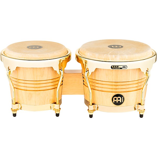 MEINL Rubber Wood Bongos with Gold Tone Hardware Natural