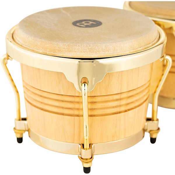 MEINL Rubber Wood Bongos with Gold Tone Hardware Natural