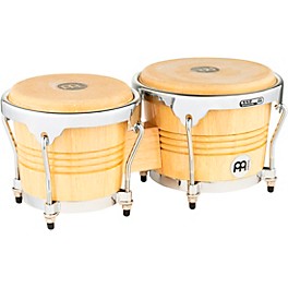 MEINL Rubber Wood Bongos with Chrome Hardware Natural