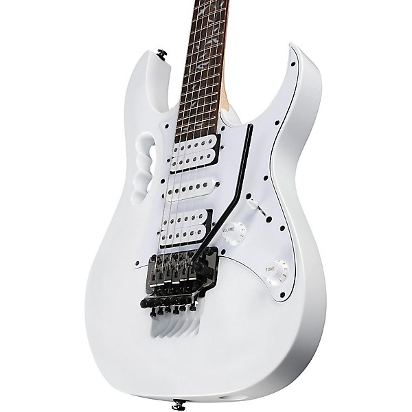IBANEZ - JEMJRL WHITE - Guitare électrique gaucher signature Steve Vai 6  cordes en vente chez Global Audio Store - Guitares Electriques Gaucher
