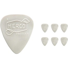 Dunlop Herco Vintage 66' Extra Light Picks White (6-Pack)