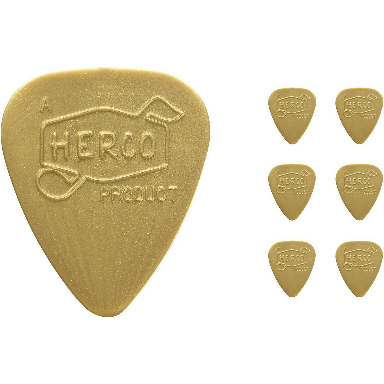 Herco 66 Reissue Nylon Light Gold Guitar Plectrum 6-Pack 