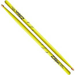Zildjian Acorn Tip Neon Yellow Drumsticks 5A Wood Tip