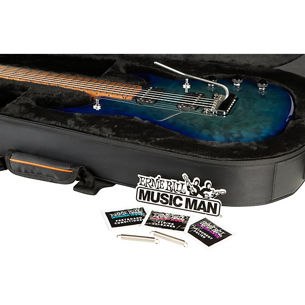 Ernie Ball Music Man JP15 Roasted Quilt Maple Top 7-String Electric Guitar Cerulean Paradise