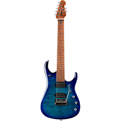 Ernie Ball Music Man Jp15 Roasted Flame Maple Top 7-String Electric Guitar Cerulean Paradise for sale