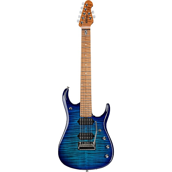 Ernie Ball Music Man JP15 Roasted Flame Maple Top 7-String Electric Guitar Cerulean Paradise