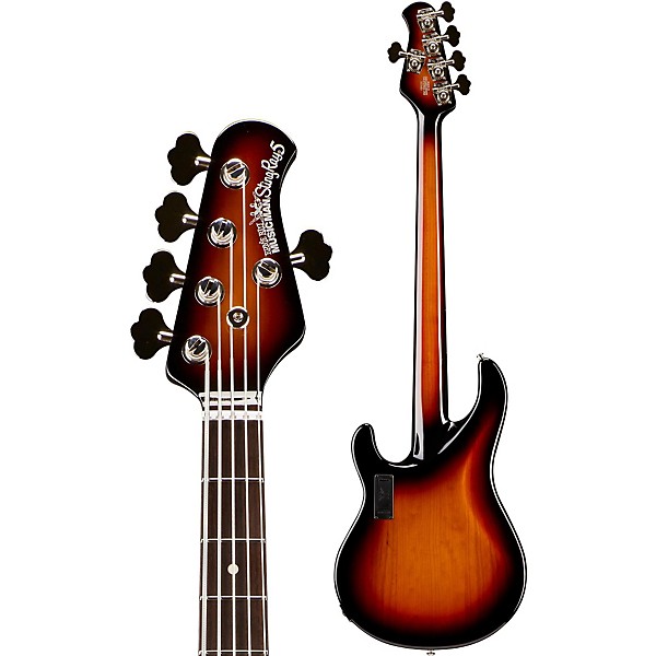 Ernie Ball Music Man Stingray 5 HH Neck Through 5-String Electric Bass Guitar Vintage Sunburst Rosewood