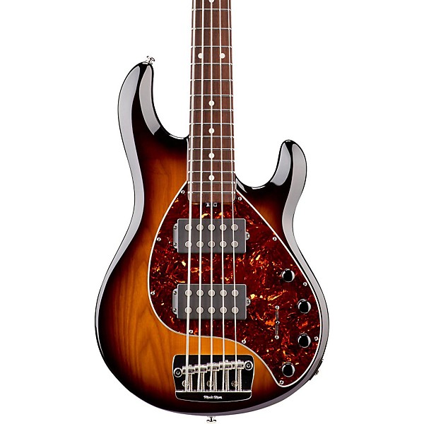 Ernie Ball Music Man Stingray 5 HH Neck Through 5-String Electric Bass Guitar Tobacco Sunburst Rosewood