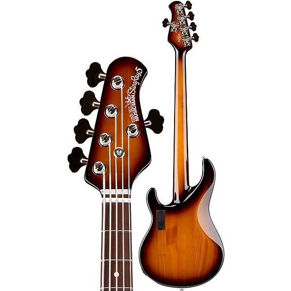 Ernie Ball Music Man Stingray 5 HH Neck Through 5-String Electric Bass Guitar Tobacco Sunburst Rosewood