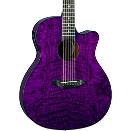 Luna Gypsy Grand Concert Ash Acoustic-Electric Gu... Luna Gypsy Grand Concert Ash Acoustic-Electric Guitar Transparent Purple