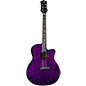 Luna Gypsy Grand Concert Ash Acoustic-Electric Guitar Transparent Purple