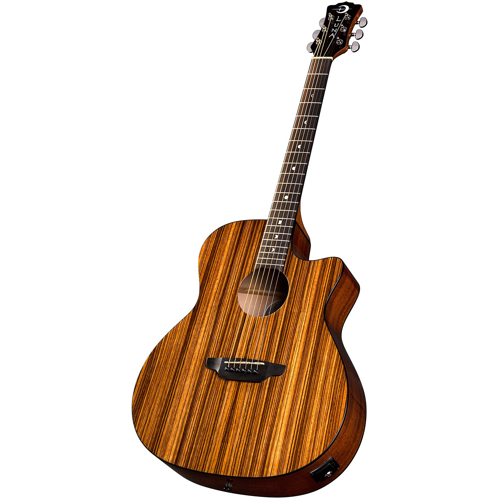 Luna Gypsy Zebra Grand Concert Acoustic-Electric Guitar