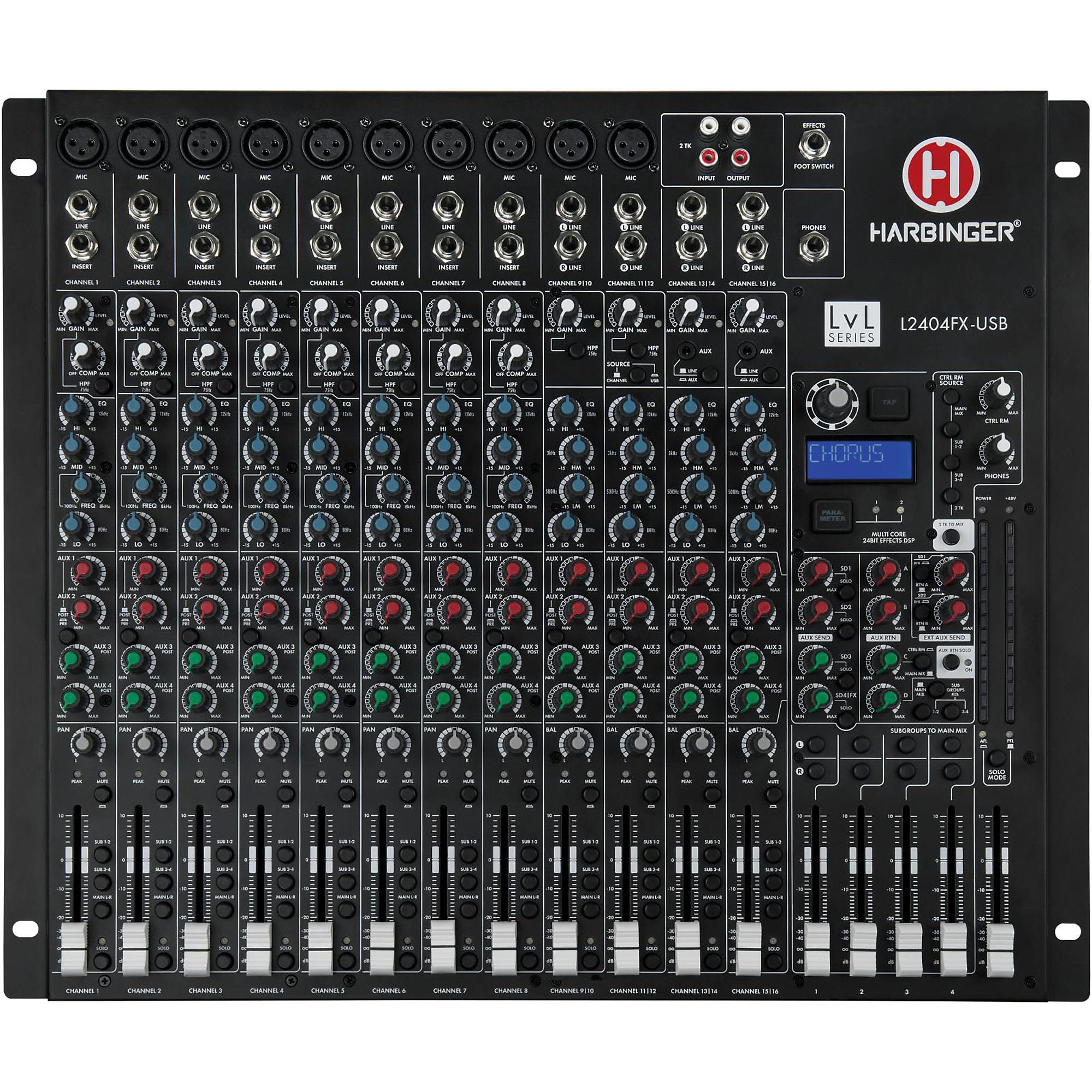 Harbinger LV14 14-Channel Analog Mixer with Bluetooth, FX & USB Audio