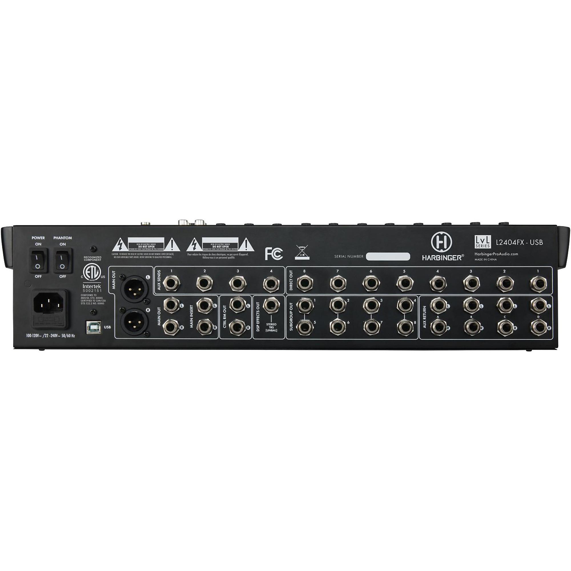 Harbinger L1402FX-USB 14 Channel mixer with Digital Effects And USB  Standard