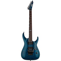 Open Box ESP LTD MH-401QM Electric Guitar Level 2 See-Thru Blue 888366010907