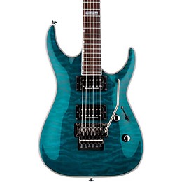 Open Box ESP LTD MH-401QM Electric Guitar See-Thru Aqua