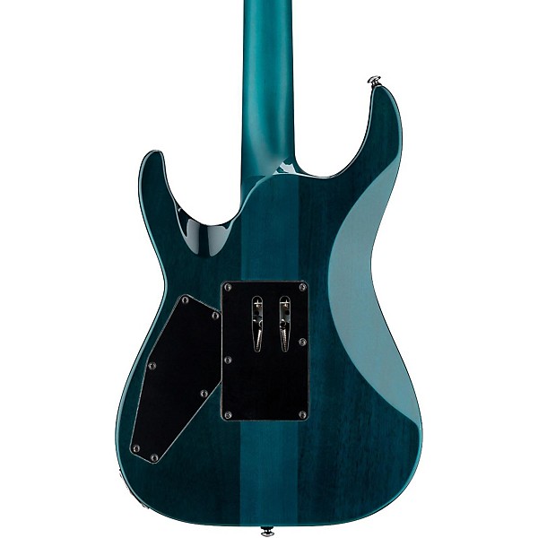 Open Box ESP LTD MH-401QM Electric Guitar See-Thru Aqua