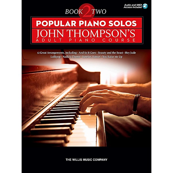 Hal Leonard Popular Piano Solos - John Thompson's Adult Piano Course Book 2 Book/Audio Online
