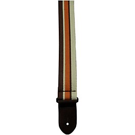 Perri's 2 In. Cotton Guitar Strap with Leather Ends Brown and Tan Stripe